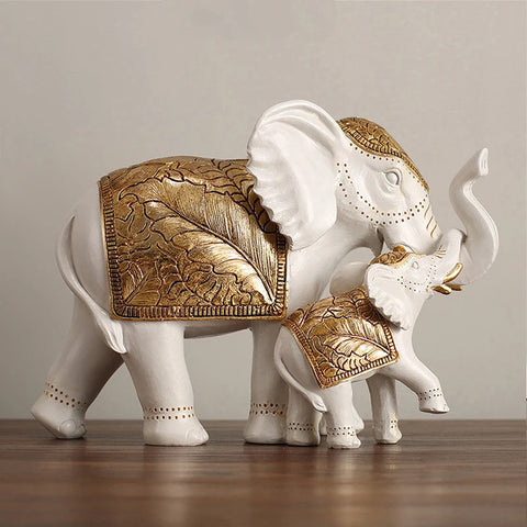 Elegant Resin Elephant Sculpture