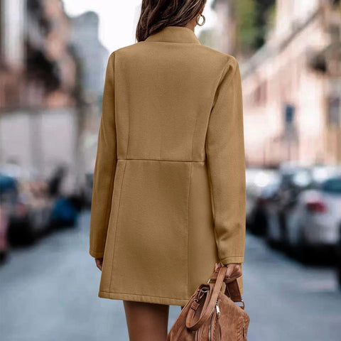 Womens Stand Collar Street Coat