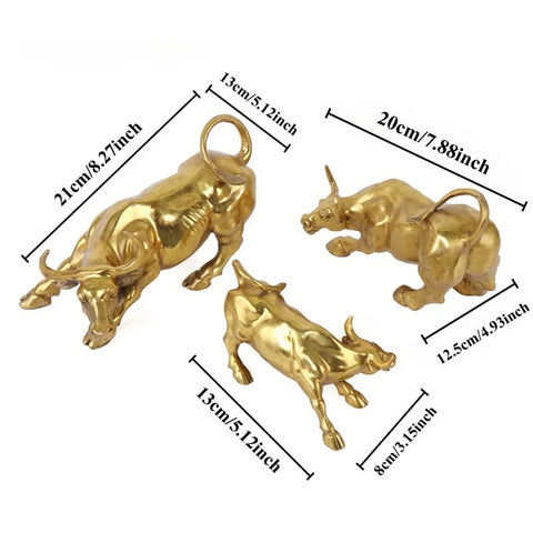 Pure Copper Stock Market Bull Statue