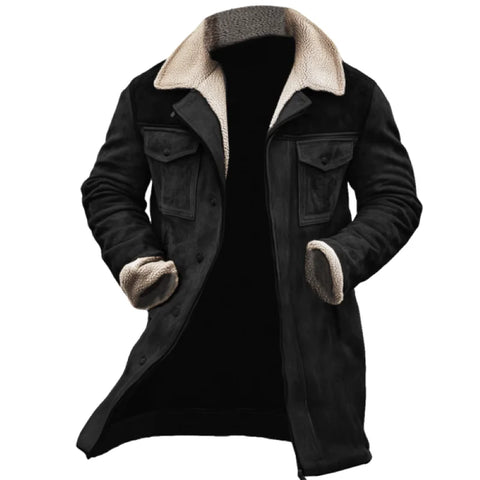Multi-Pocket Suede Jacket for Men