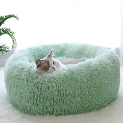 Indoor Gray Plush Pet Bed Soft & Comfy