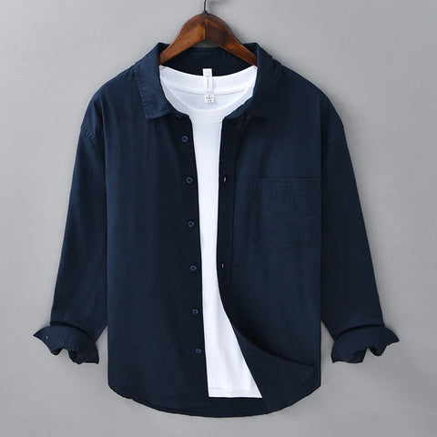 Mens Linen Long Sleeve Shirt
