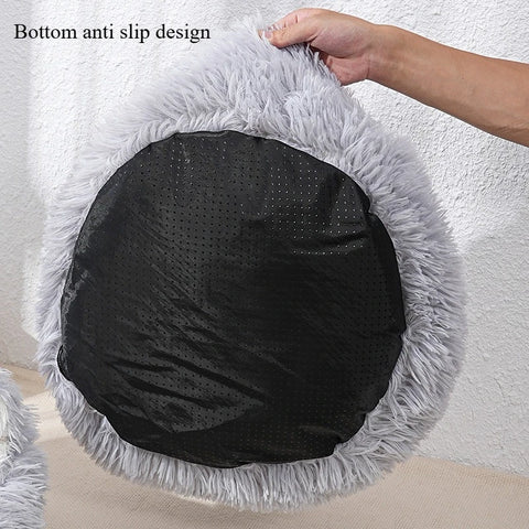 Indoor Gray Plush Pet Bed Soft & Comfy