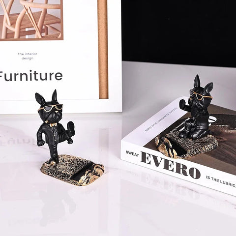 French Bulldog Phone Holder Sculpture