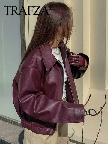 Thickened Faux Leather Jacket for Women