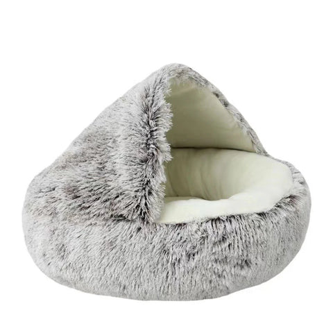 Soft Plush Round Pet Bed with Cover