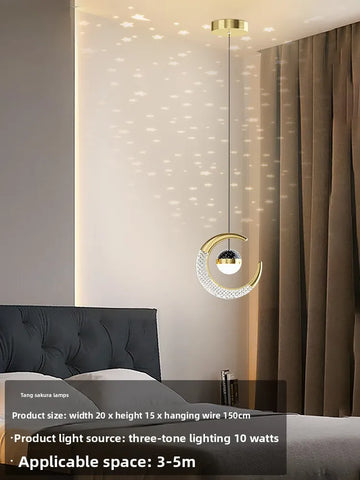 Small Golden Acrylic Pendant Lamp