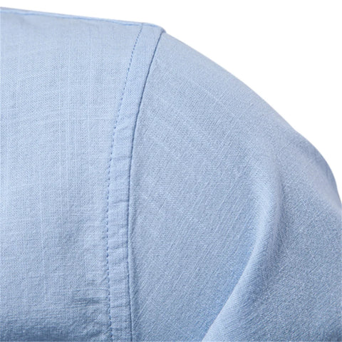 Mens Stand Collar Casual Shirt