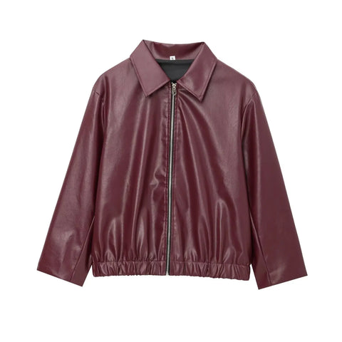 Thickened Faux Leather Jacket for Women