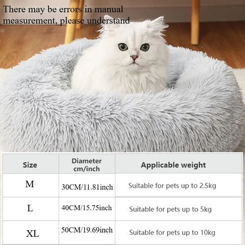 Indoor Gray Plush Pet Bed Soft & Comfy