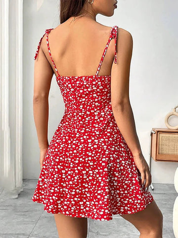 Summer Floral Spaghetti Strap Dress