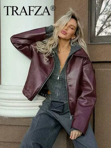 Thickened Faux Leather Jacket for Women