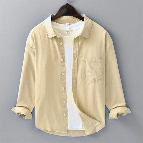 Mens Linen Long Sleeve Shirt