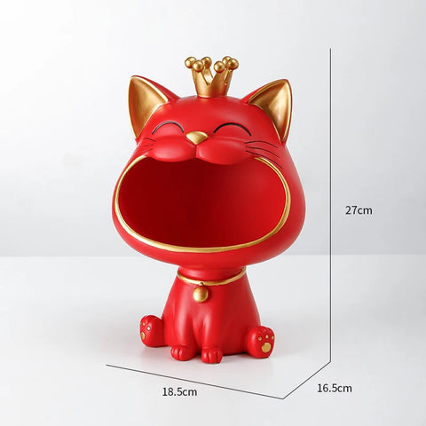 Mini Cat Resin Figurine Storage Box