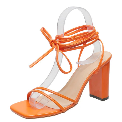 Square Toe High Heel Sandals