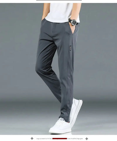 Breathable Elastic Straight Leg Trousers