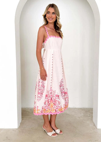 Wavy Edge Patchwork Halter Dress
