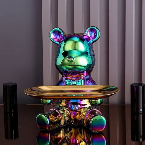 Ceramic Bear Statue with Storage Function