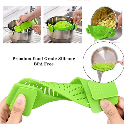 Kitchen Pot Drainer Silicone Clip Filter