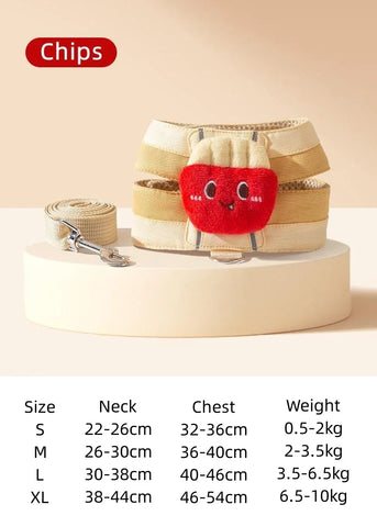 Cartoon Hamburger Pet Harness