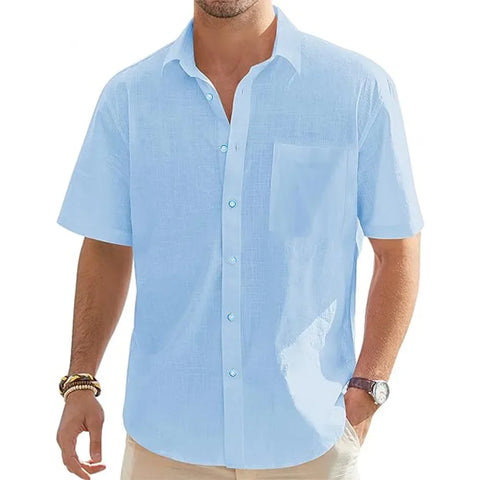 Cotton Linen Short Sleeve Shirt